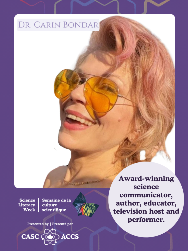 Dr. Carin Bondar — Science Connection Community of Practice, September 15, 2026 at 2:00 pm Eastern
